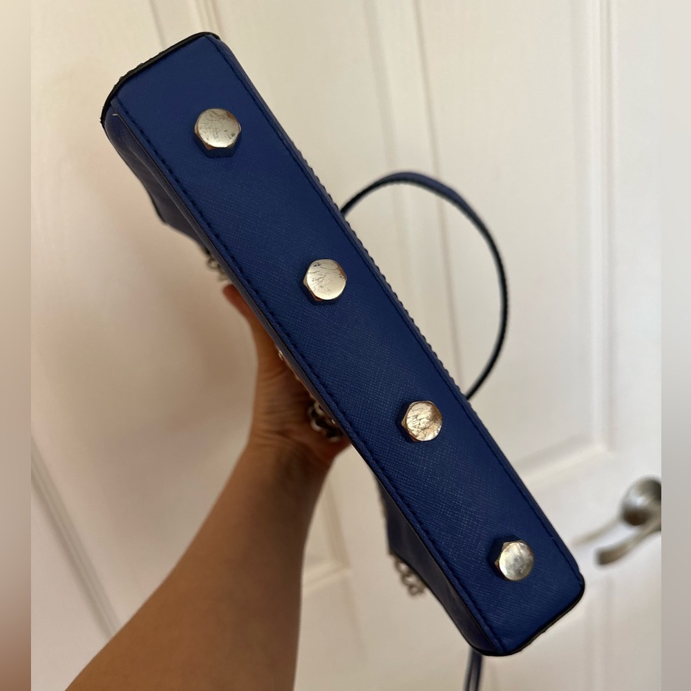 Rebecca Minkoff Avery crossbody bright blue & silver hardware and dust bag - Picture 6 of 15